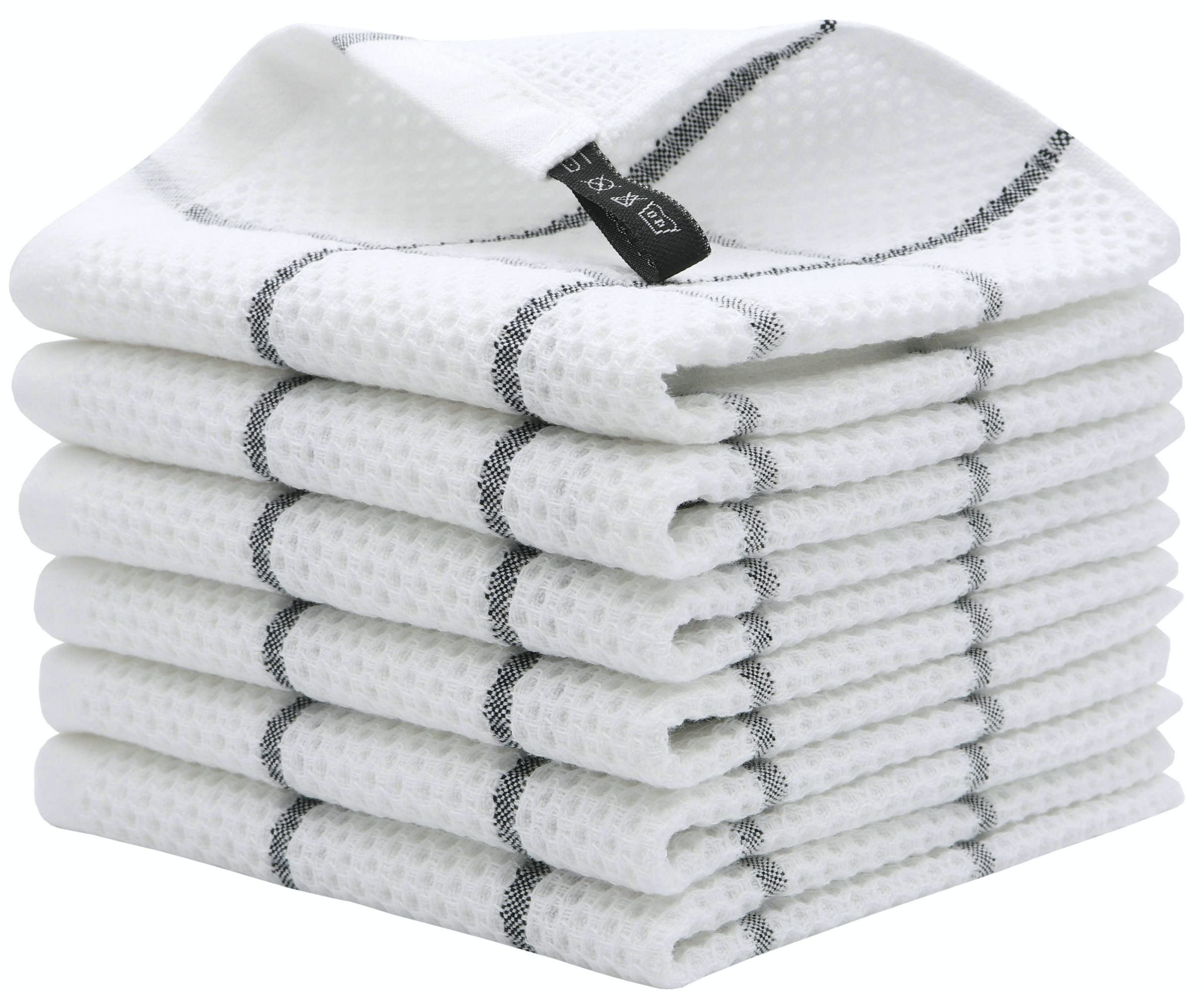 Kitchen Appliances White - ลายสก๊อตผ้าฝ้ายผ้าจาน,ห้องครัว Rags,ผ้าเช็ดมือ,Super Soft และดูดซับ Washcloths,12x12in,6 แพ็ค