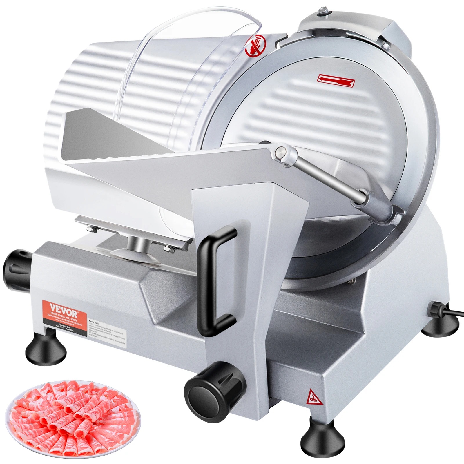 Kitchen Appliances Commercial - เครื่องหั่นเนื้อเชิงพาณิชย์ SucceBuy 240W เครื่องหั่นอาหารไฟฟ้า ใบมีดเหล็กคาร์บอนขนาด 10
