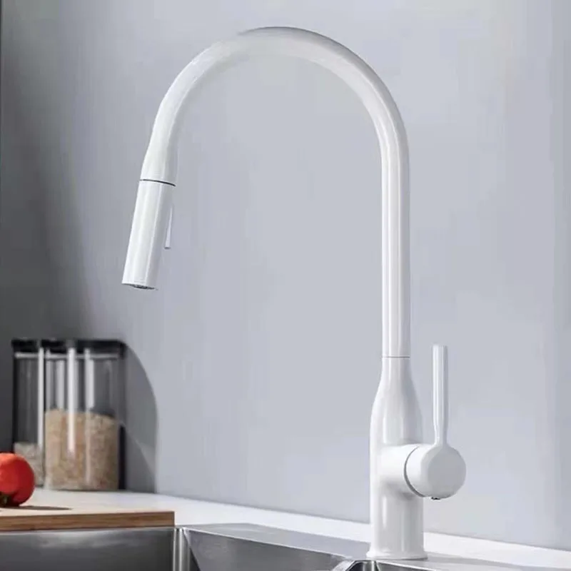 Kitchen Appliances White - GEGVE ก๊อกน้ําห้องครัวสําหรับอ่างล้างจาน Tap ทองเหลืองรูปโครเมี่ยมก๊อกน้ําแบบยืดหยุ่นที่ถอดออกได้ออกแบบกรองผสม Matte สีดํา