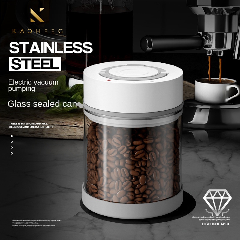 Kitchen Appliances Large - โถแก้วเก็บเมล็ดกาแฟสุญญากาศไฟฟ้าโหลแก้วเก็บน้ำตาลชาขนาดใหญ่ขวดเก็บชาแบบหลวมของใช้ในครัว