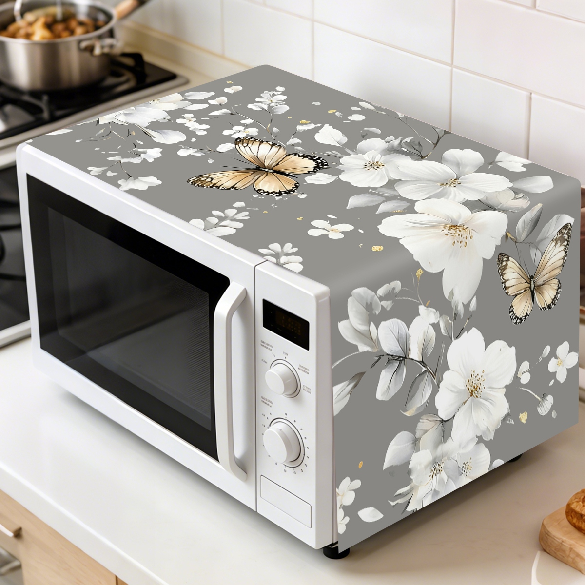 1 ชิ้น ผ้าคลุมกันฝุ่นไมโครเวฟล - Kitchen Appliances White บทวิจารณ์และราคา